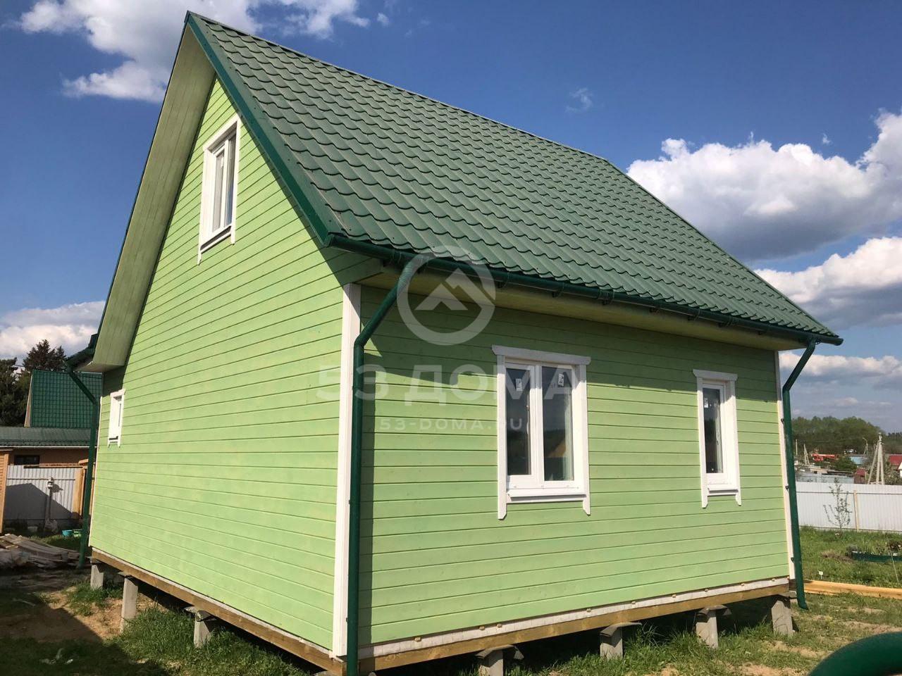 Каркасный дом 6х8 м с террасой и мансардой