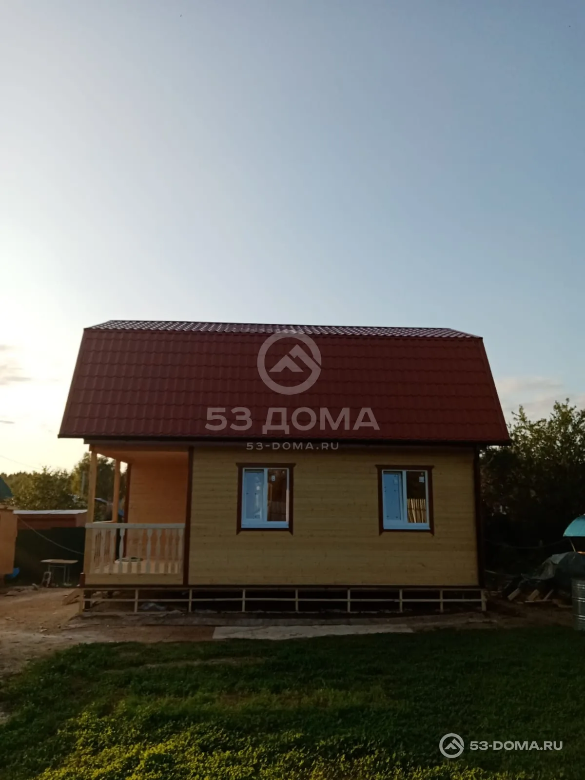 Каркасный дом 6х8 м с террасой